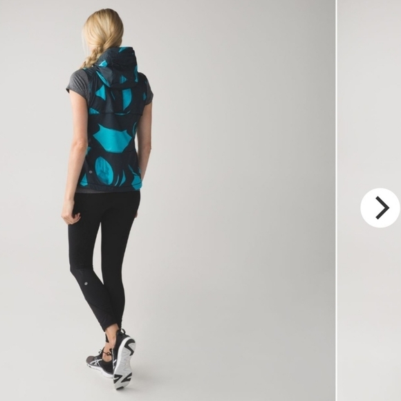 Lululemon Pack-It Vest In Back Spin Stroke Peacock Blue Black - Picture 5 of 12